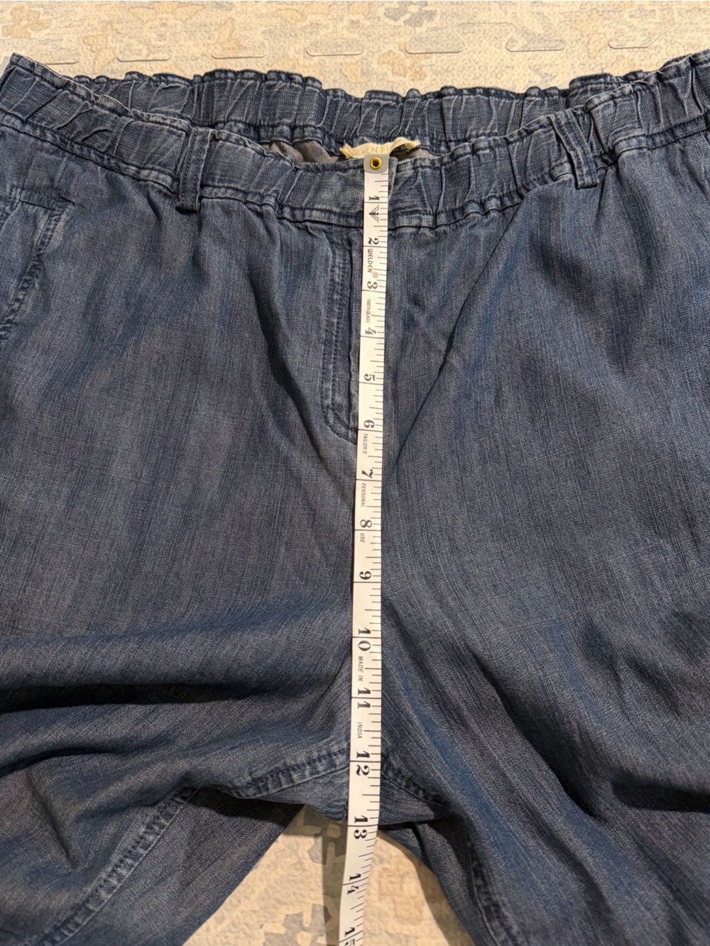 NWT Eileen Fisher, Tencel Denim, Slouchy Tapered, Smocked Waist, Minimalist - Picture 10 of 10
